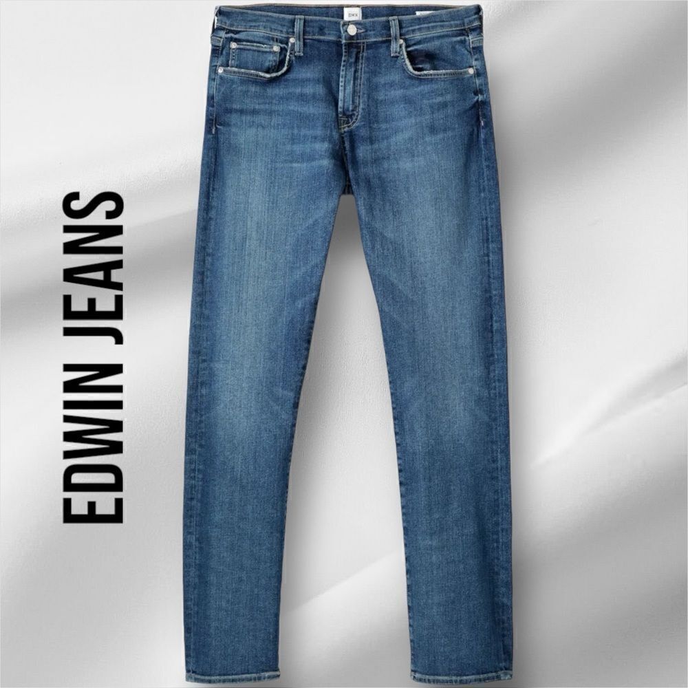 EDWIN Men’s Maddox Slim Fit Jeans in the Size 31X32”  in Stax Blue Color
